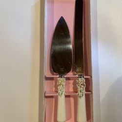 Cake knife wedding set. Vintage. Like new never used