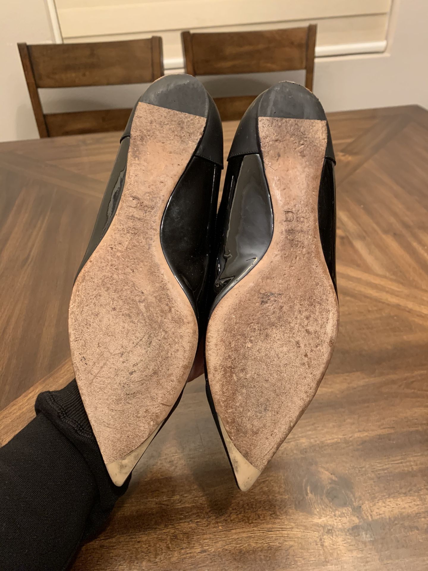 Christian Dior women’s flats loafers black leather