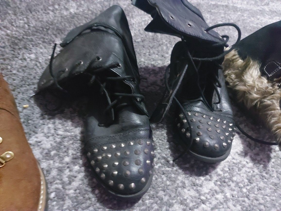 Studded black boots 