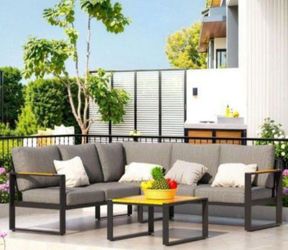 Aluminum patio set brand new inside three boxes outdoor patio furniture set 🆕☑️🚚