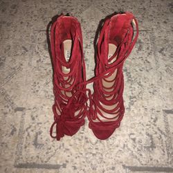 Strappy red Steve Madden heels