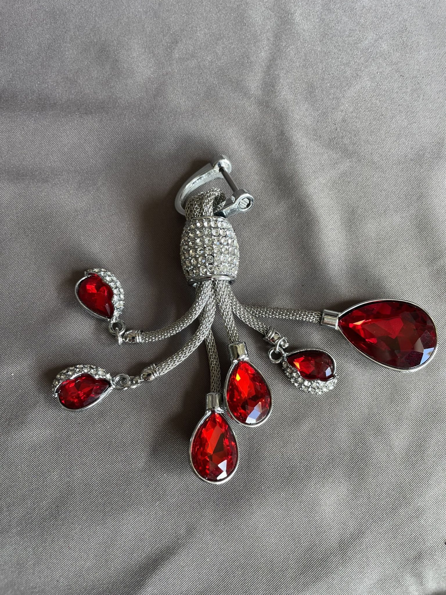 Silver Jeweled Octopus Key Ring