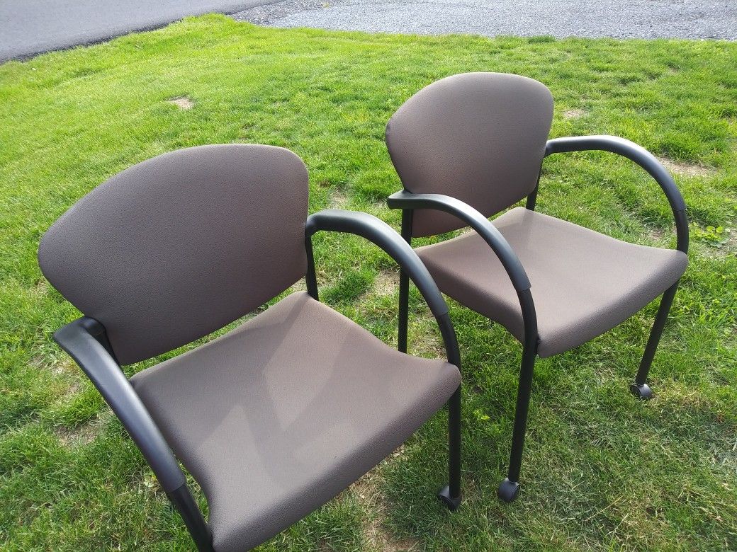 Two Matching Waiting Room Chairs