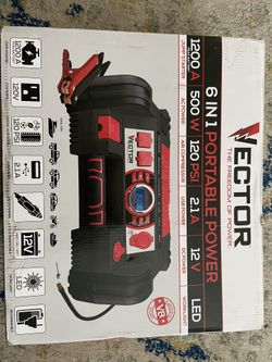 1200 Peak Amp Jump Starter, Dual Power Inverter, 120 PSI Air Compressor