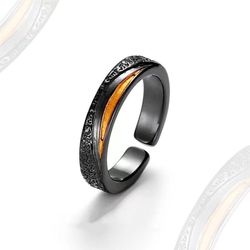 Taigu niche original design high-end sense ”Sunrise“ ring light luxury black gold couple open ring