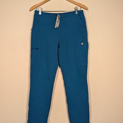 Figs Women's Teal Scrub Pants with Straight-Leg Design