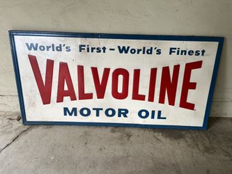 Vintage Gas Oil Sign, Valvoline Large W Original Tag