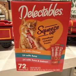 Delectables Squeeze Up Cat Treats – 72 ct Variety Pack (SEALED) 🐱 