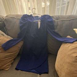 Solid Gigot Sleeve Dress Workwea