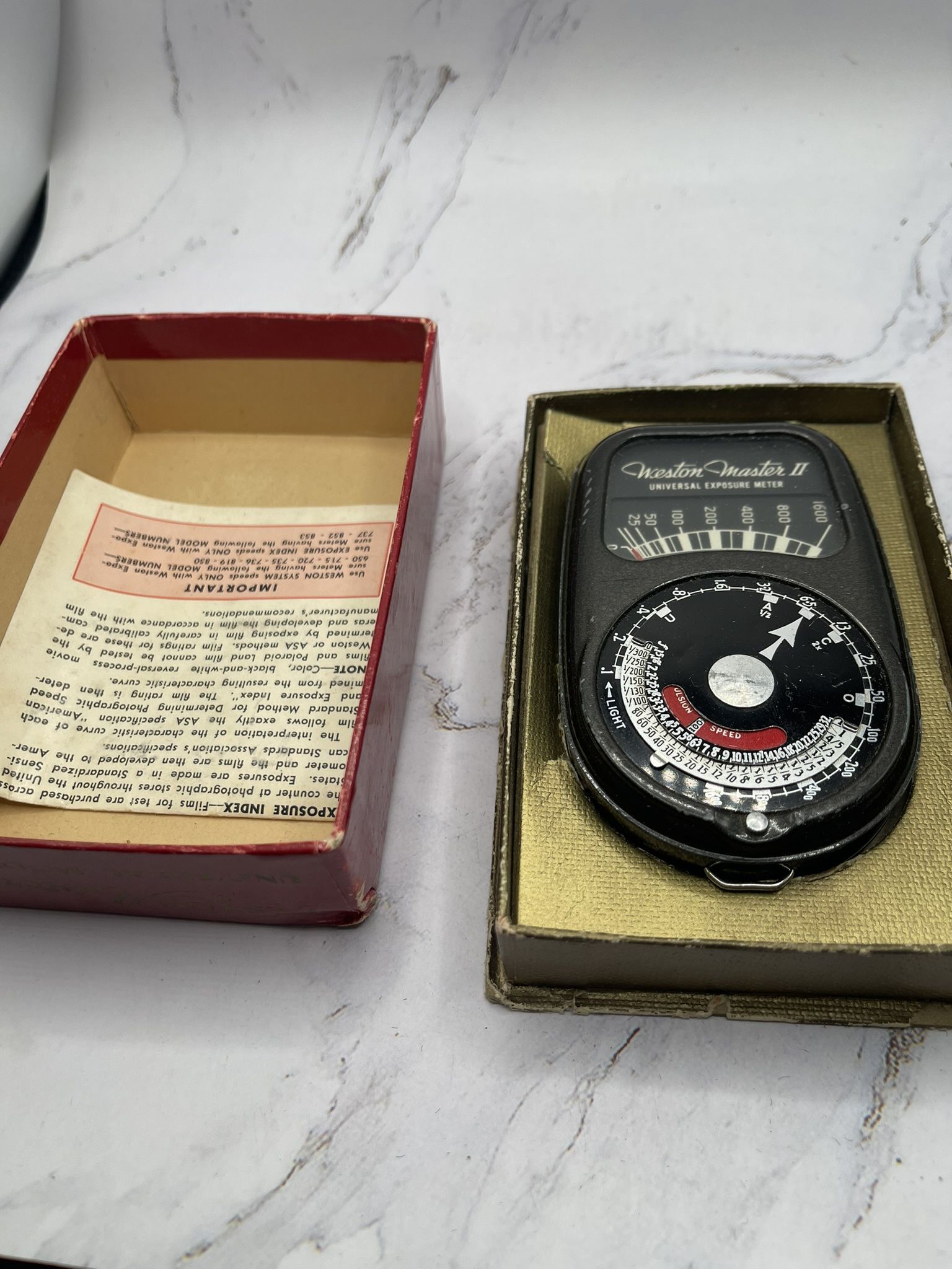 Vintage 1946 Weston Master II Exposure Meter Model 735 Photography Accessories