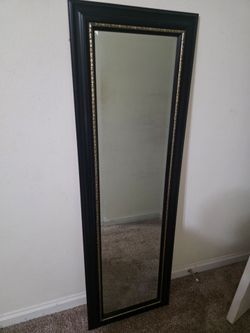 Decorative Full Length Wall Mirror Black Gold Frame 53x17