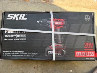 SKIL PWR CORE 20 Brushless 20V 1/2-Inch Drill Driver Kit, Includes 2.0 Ah Battery and Charger -