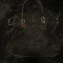 Black Suede Balenciaga Shoulder Bag