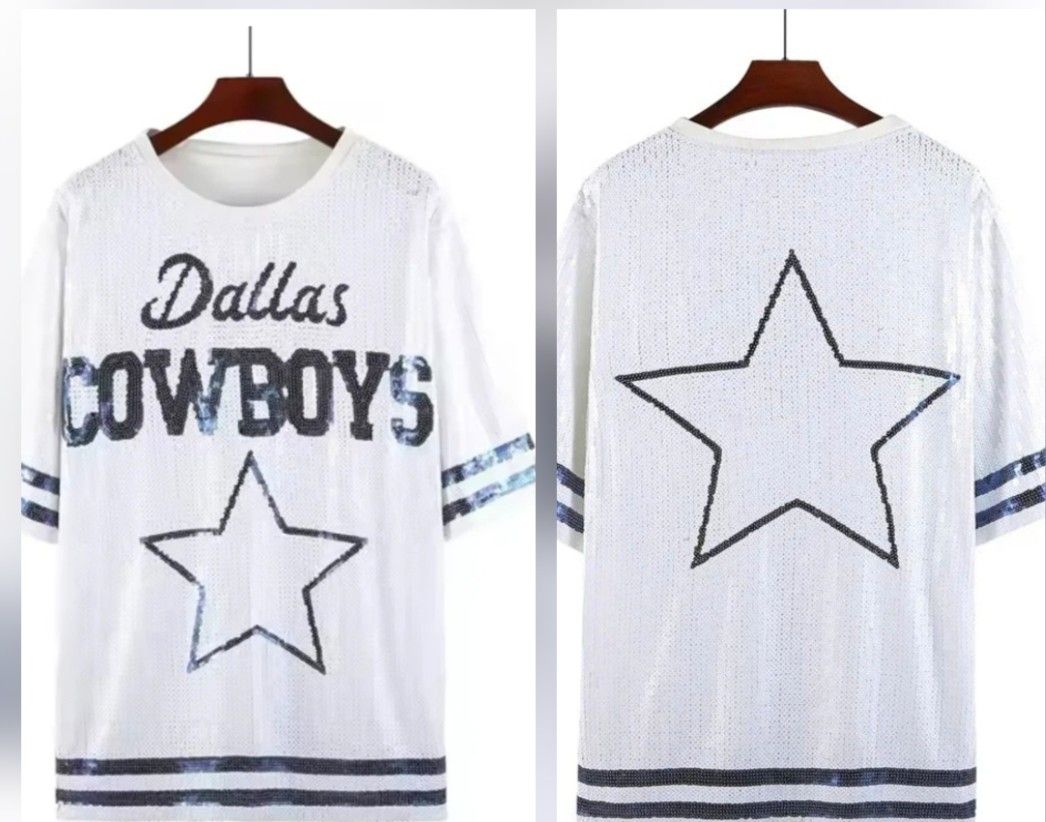 One Size Fits Most Sequin Dallas Cowboy Jersey Dress