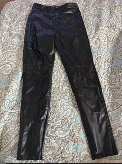 Black Faux Leather Slim Pants Zara