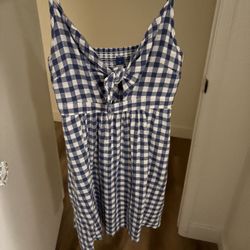 Blue Checkered Summer Dress 