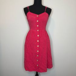 Universal Thread Raspberry Pink Button-Front Mini Sundress