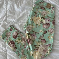 EUC Vintage H&G Floral Low Rise Straight Leg Jeans Size 9