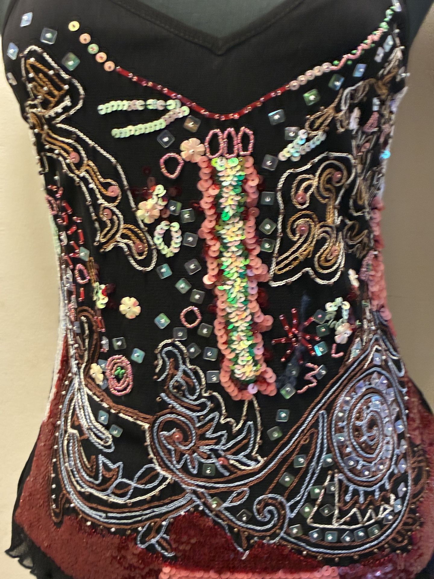 Vintage Y2K Hand-Embroidered Sequined Cami By She’s