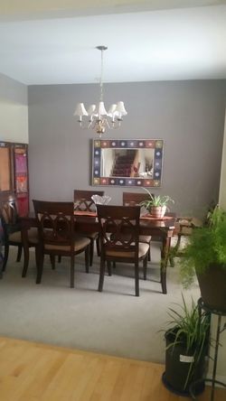 Dining table with six chairs