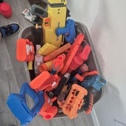 Bucket Of Nerf Guns And Bullets