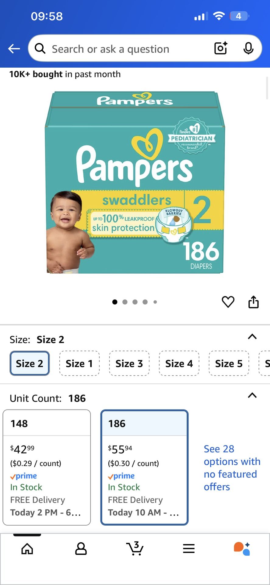 Pampers Diaper Size 2