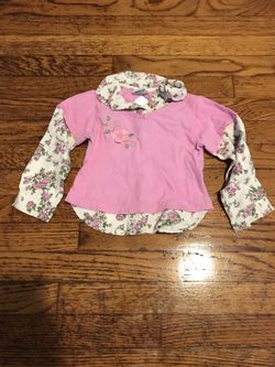 3T Pink and Floral collared shirt