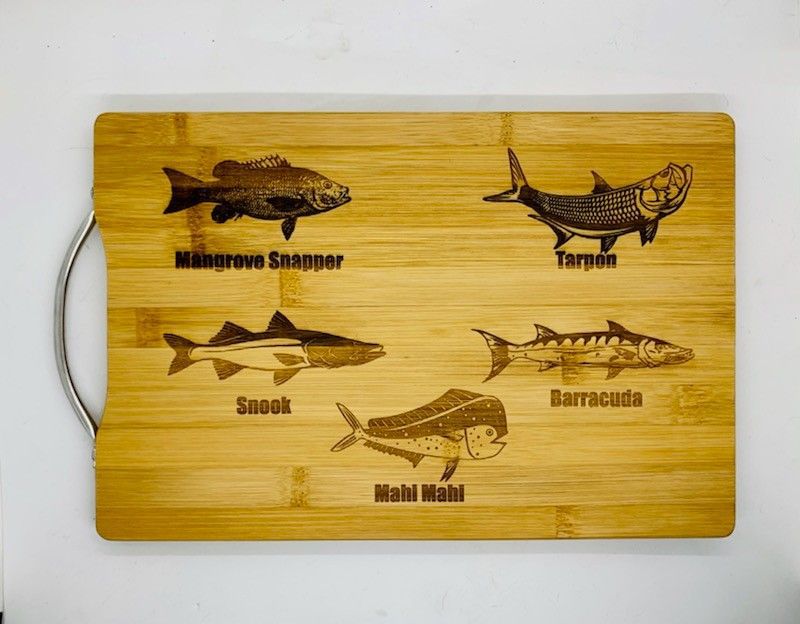 Salt Water Fish Laser Engraved Bamboo Cutting Board for Sale in Houston, TX  - OfferUp