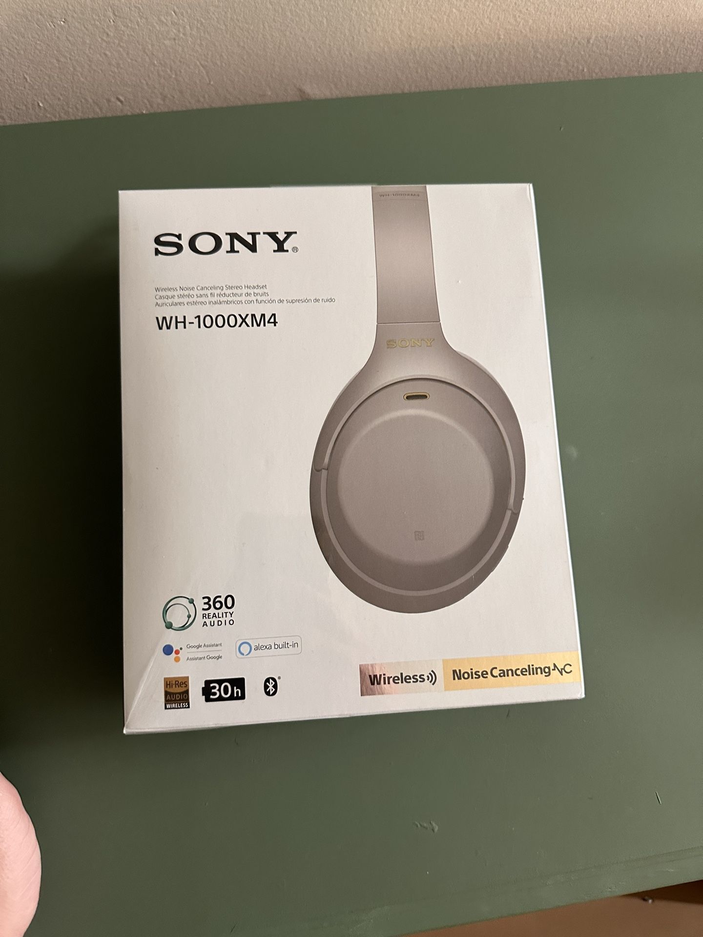 NEW - Sony - Wireless Noise-Cancelling Over-the-Ear Headphones - Silver 