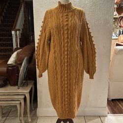 Robbed Soft-knit Sweater Dress