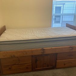 Twin Captains Bed with Mattress
