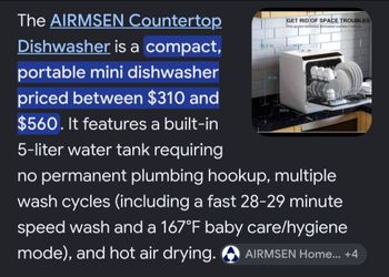 Countertop dishwasher