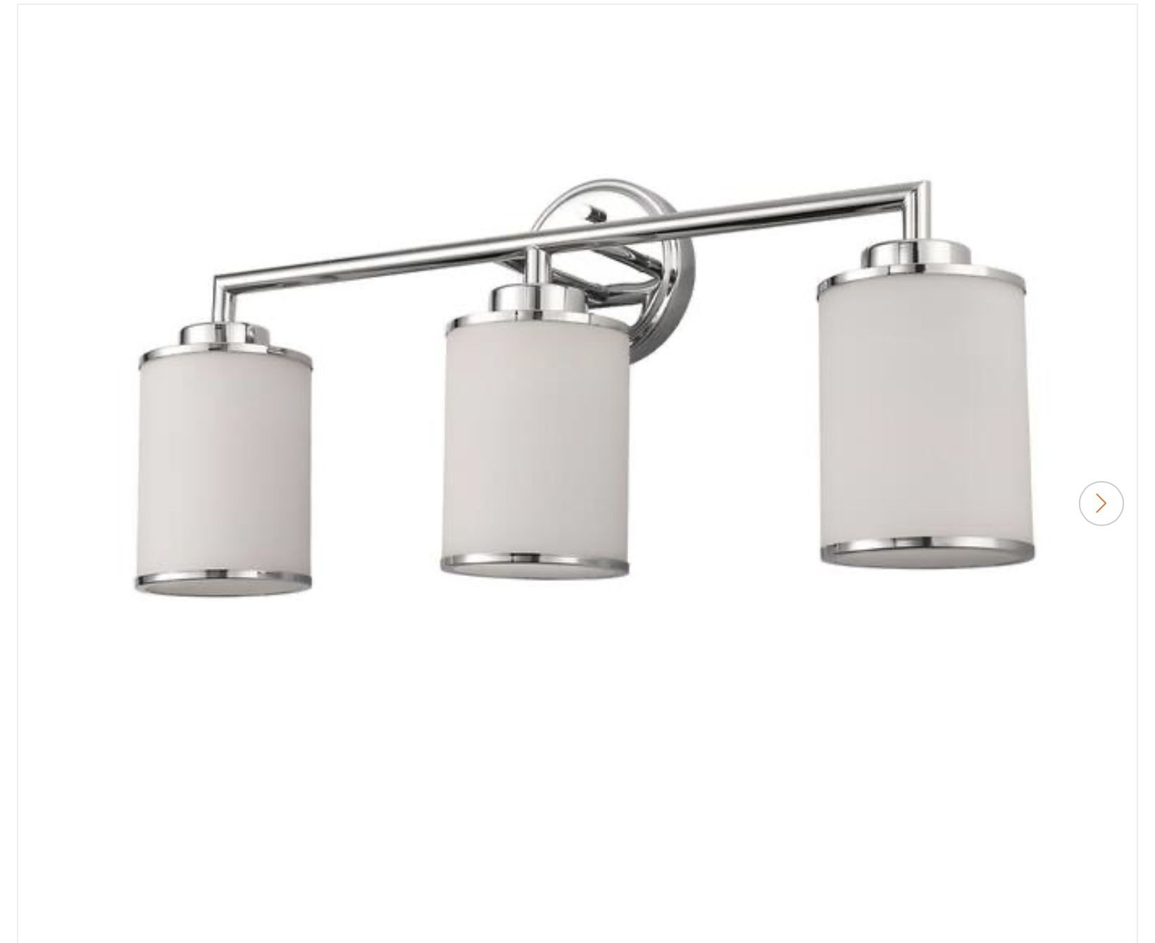 17 in. 3-Light Chrome Vanity Light with Frosted Glass Shades, Bathroom Wall Sconce for Vanity - New