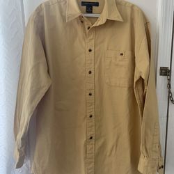 architect yellow cotton button down long sleeve size M