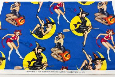Alexander Henry "Bewitched" Halloween Pin-Up Fabric