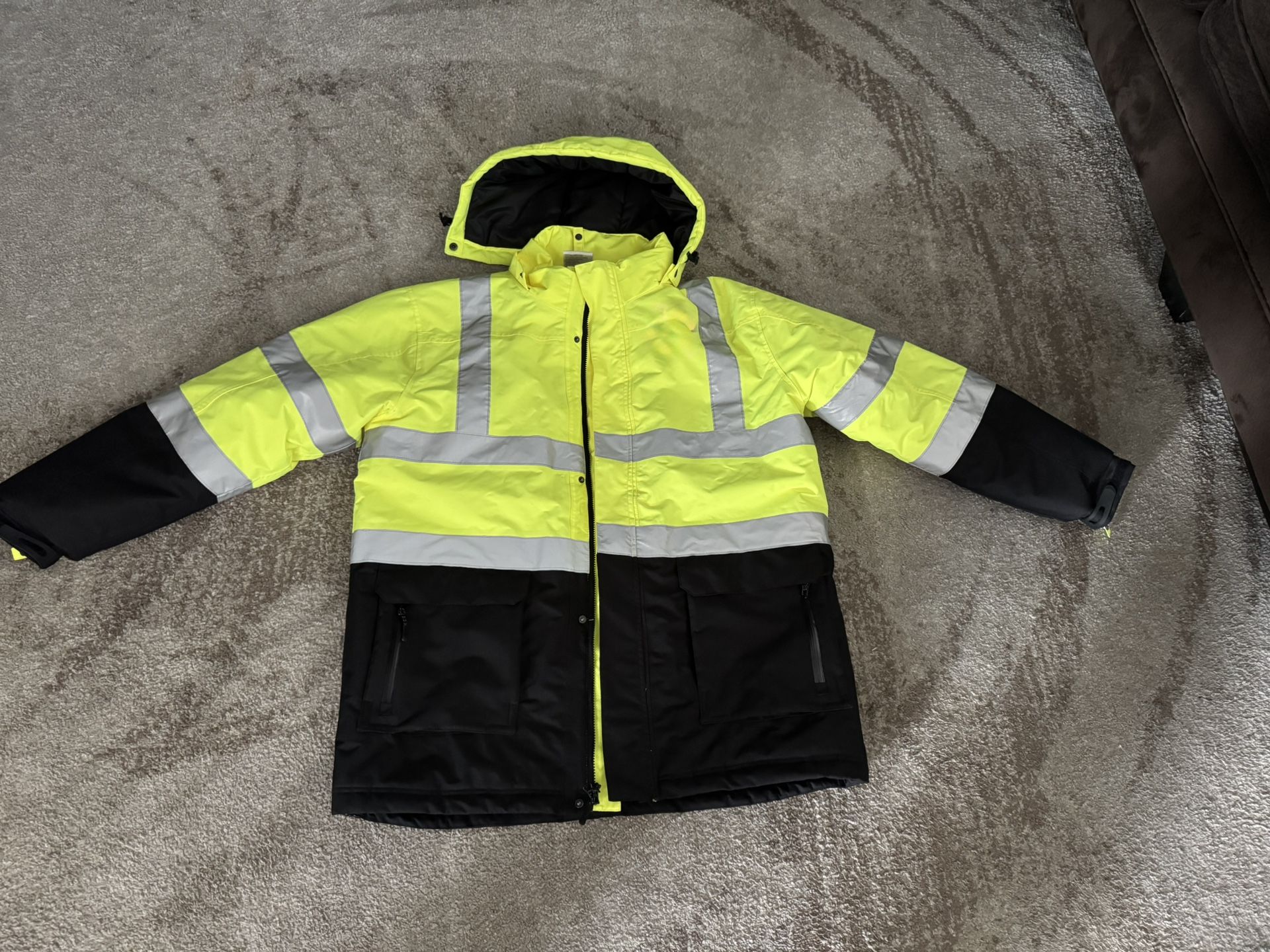 Safety Heavyweight Parka Safety Yellow/Black Jacket 