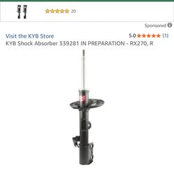 KYB Excel-G strut part number 339281 is compatible with several vehicles, primarily the Lexus RX and Toyota Highlander models from specific years.  Ve