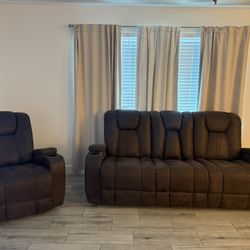 Beautiful Couch Dark Chocolate Brown Set 