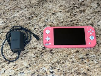 Nintendo Switch Lite Coral Pink + 128GB SD Card + Charger. Mint Condition