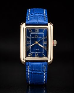MC Montres Carlo Le Rêve Blue Dial Rectangular Men’s Dress Watch