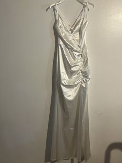 Long White Slit Open Dress