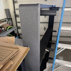 Queen sized bed frame, grey, excellent condition