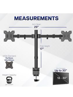 Dual monitor arm