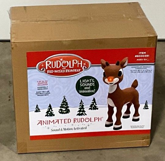 RUDOLPH THE RED NOSED REINDEER, NEW IN BOX, ANIMATRONIC OUTDOOR ...