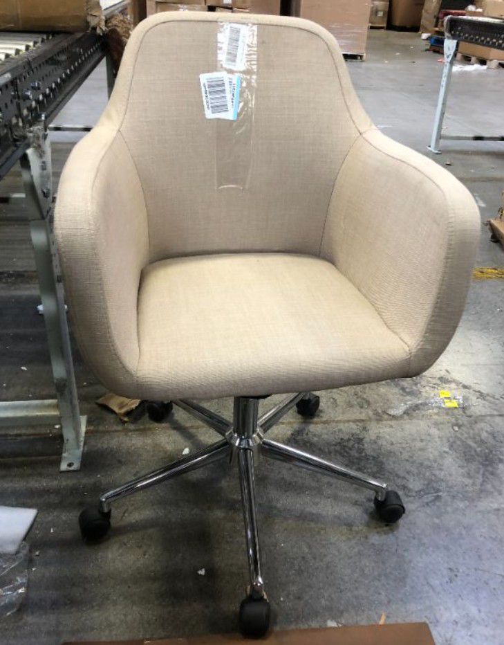 Union & Scale™ MidMod Fabric Manager Chair, Cream (UN56982)

