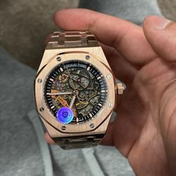 Rose Gold Skeleton Watch 