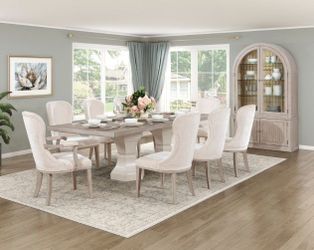Transform your home our exquisitely designed two-tone large dining set 