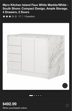 White Marble Kitchen Island