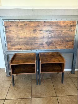 Queen Headboard and side table