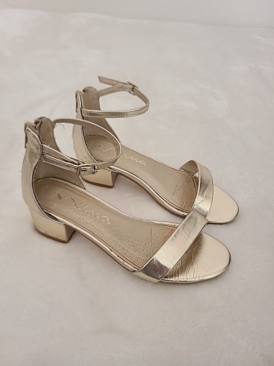 Nina Hidi Gold Girls Sand Sandal First High Heel Size 1